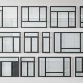 现代平开窗3D模型下载